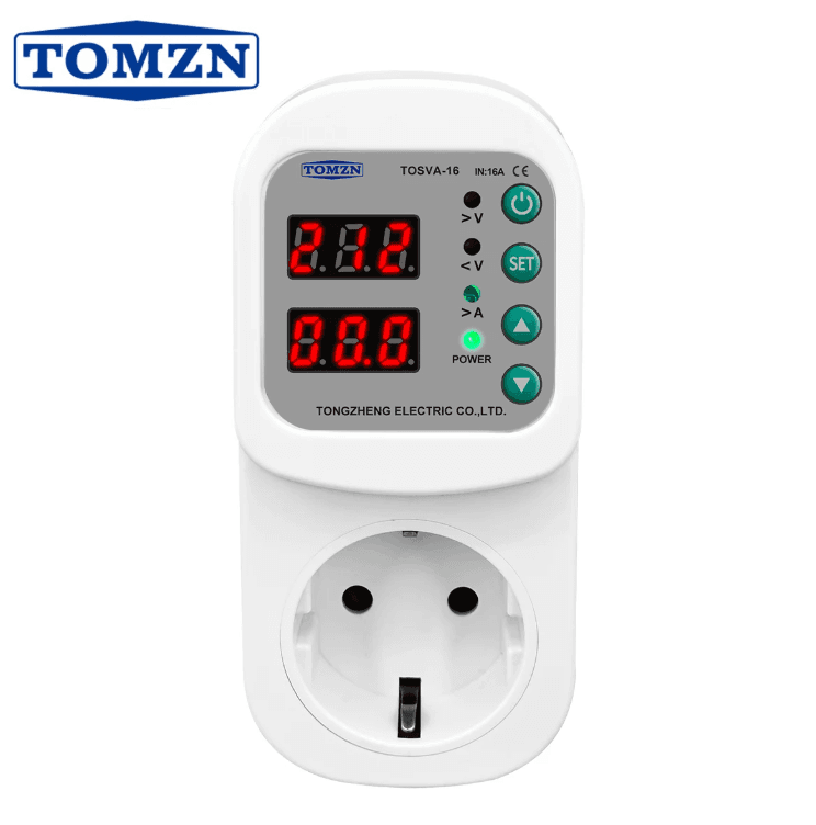 Tomzn TOSVA-16 16A Socket Voltage Protector - Smart Power Surge & Voltage Guard (Muhafiz) - image 1