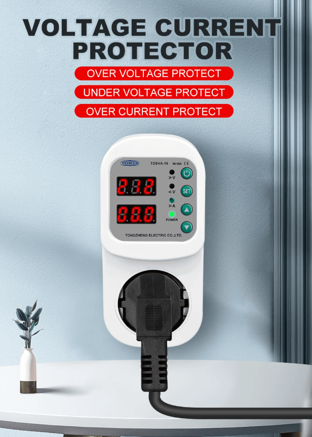 Tomzn TOSVA-16 16A Socket Voltage Protector - Smart Power Surge & Voltage Guard (Muhafiz) - image 2