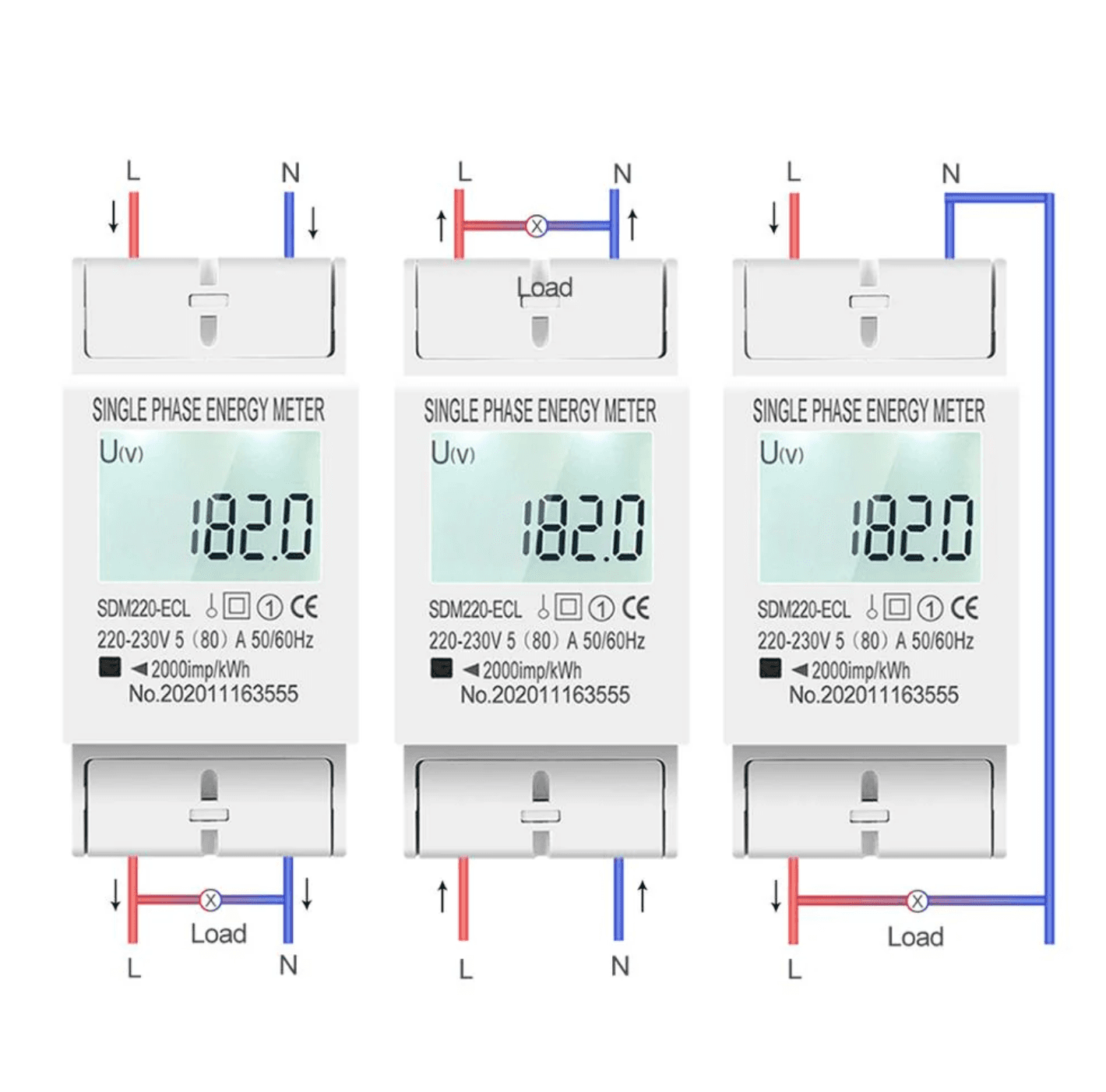 Tomzn SDM220-ECL 2P Din Rail Single Phase Digital Energy Meter - image 3