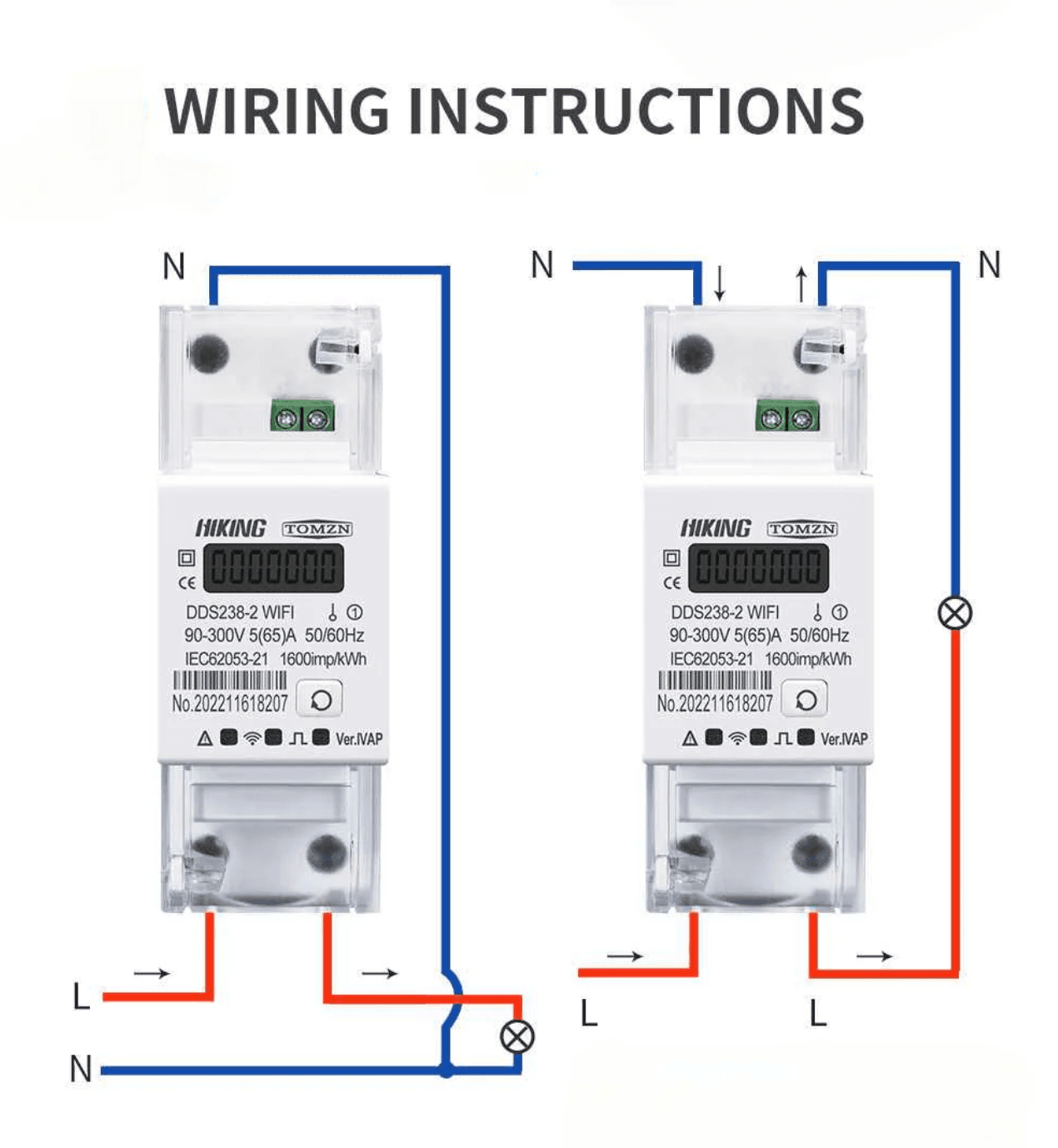 Tomzn DDS238-2 WIFI Smart Energy Meter with Display Power Consumption Monitor (Import/Export) - image 2