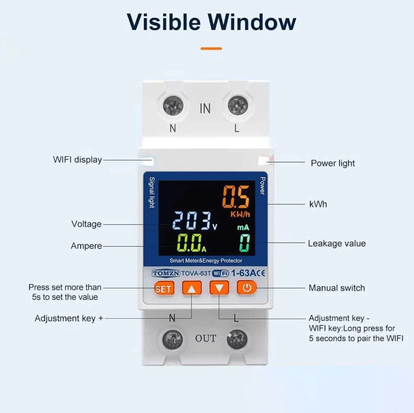 Tomzn All in One TOMPD 63LW 63A WIFI Smart Circuit Breaker (10in1 Full Function) - image 3