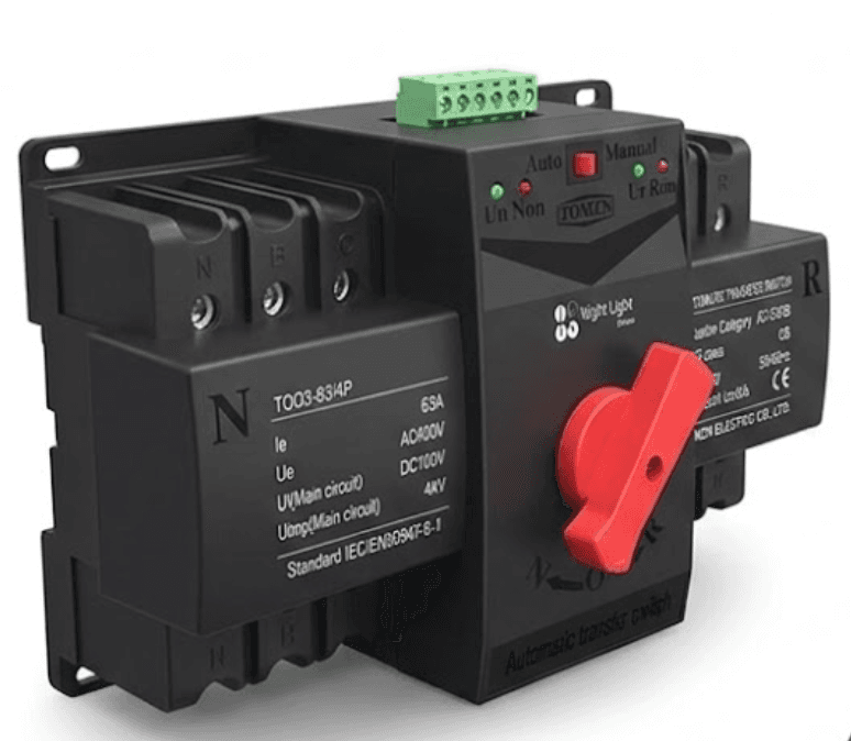 TOMZN TOQ3 4P-63A DC 4 Pole Din Rail Dual Power Automatic Transfer Switch ATS - image 2