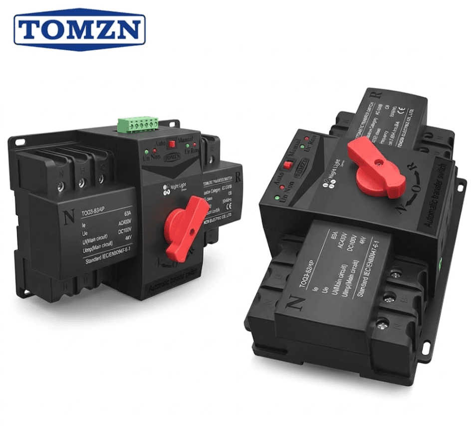 TOMZN TOQ3 4P-63A DC 4 Pole Din Rail Dual Power Automatic Transfer Switch ATS - image 3
