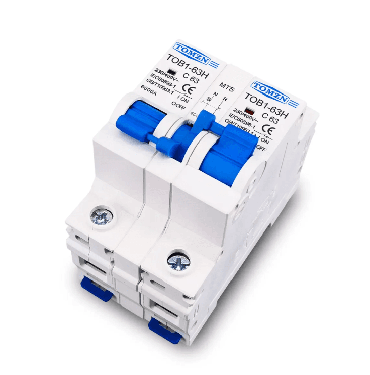 Tomzn 1P+1P MTS AC Dual Power Manual Transfer Switch Circuit Breaker (Changeover) - image 2