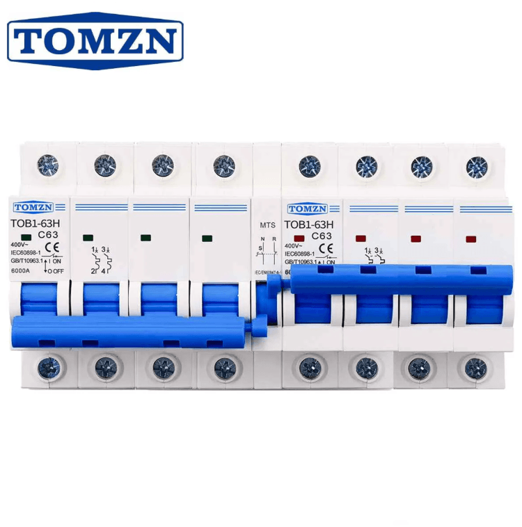 Tomzn AC 4P+4P 63A MTS Dual Power Manual Transfer Switch Circuit Breaker (Changeover) - image 1