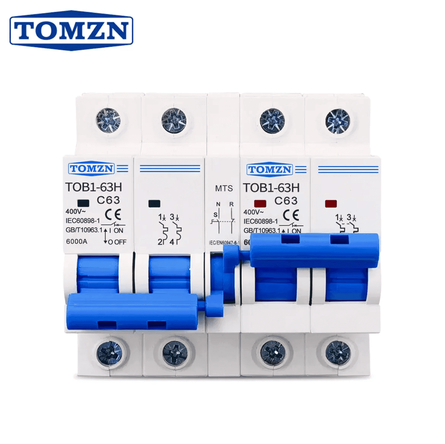 Tomzn AC 2P+2P MTS Dual Power Manual Transfer Switch Circuit Breaker (50Hz/60Hz Changeover) - image 1