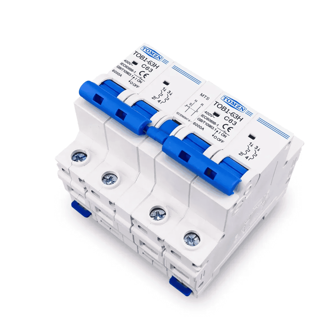 Tomzn AC 2P+2P MTS Dual Power Manual Transfer Switch Circuit Breaker (50Hz/60Hz Changeover) - image 3