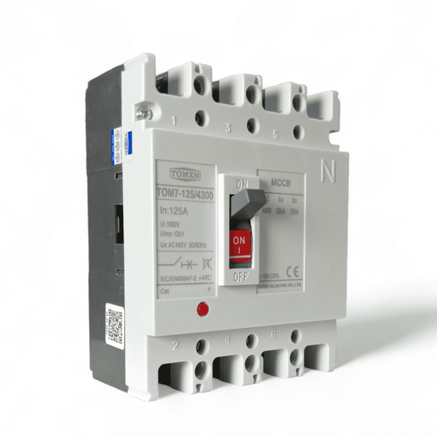 Tomzn TOM7-125/4300 125A 4P MCCB Breaker Three Phase Disconnector Switch - image 2