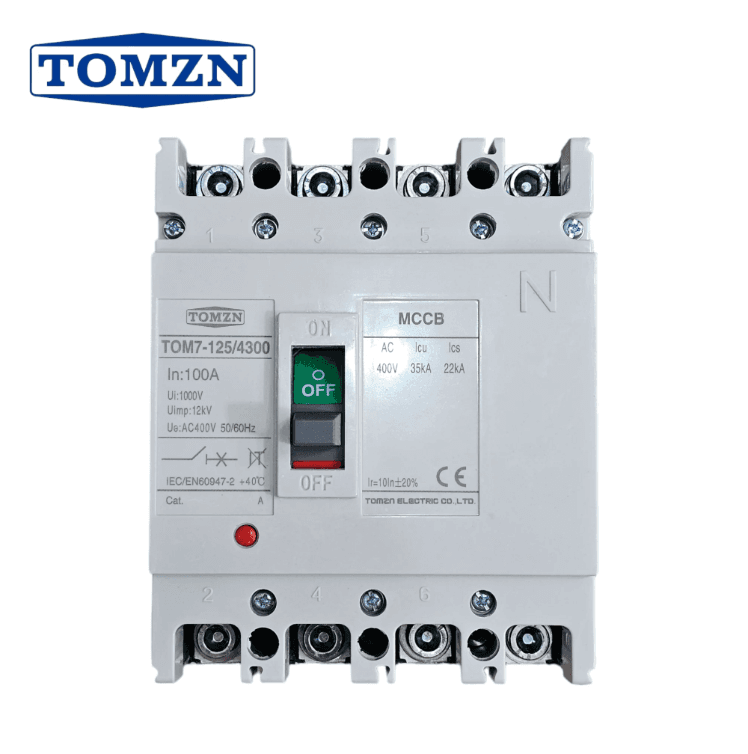 Tomzn TOM7-125/4300 100A 4P MCCB Breaker Three Phase Disconnector Switch - image 1