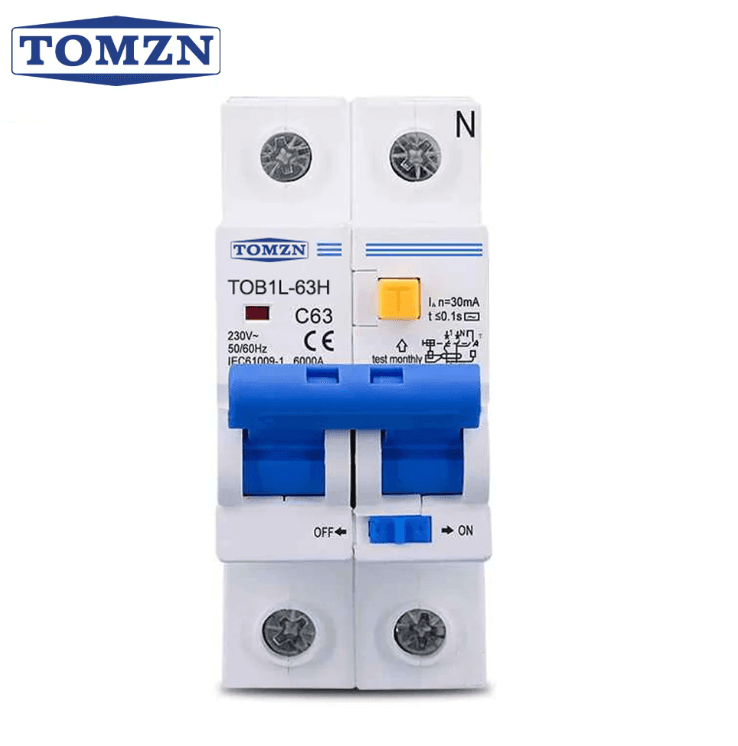 Tomzn 63 Amp RCBO - Residual Current Circuit Breaker with Overcurrent & Leakage Protection - image 1