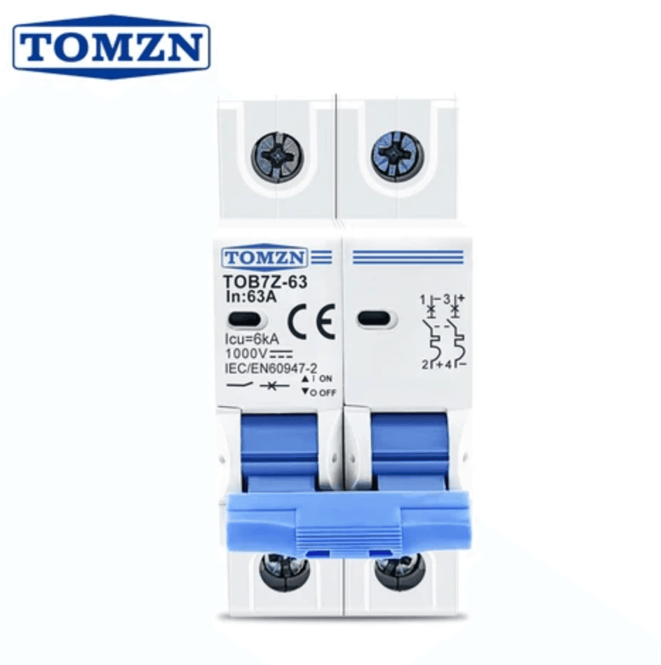 Tomzn 2P DC 1000V Solar Mini Circuit Breaker (TOB1Z-16) - image 1